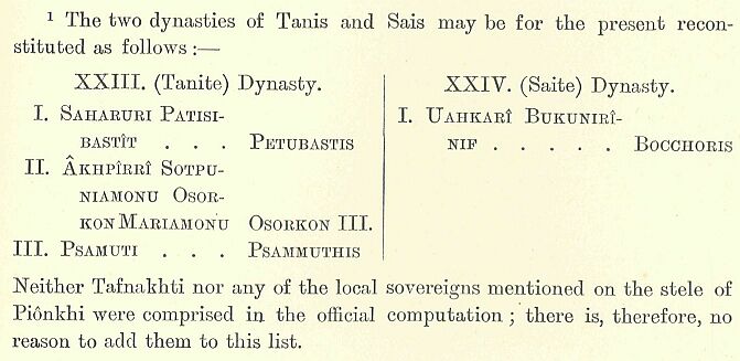 373.jpg Table of Dynasties Of Tanis and Sais 
